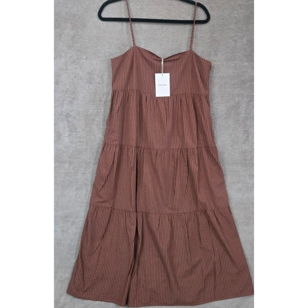 Everlane Dress Medium Lagenlook Boho Tier Beachy Coastal Cottagecore Euro Summer